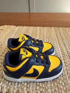 Nike Dunk Low "Michigan" 7c Varsity Maize/Navy Toddler TD Kids CW1589-700
